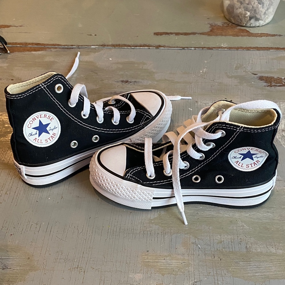 Kids size 11 Converse Black and White High-Top Sneakers